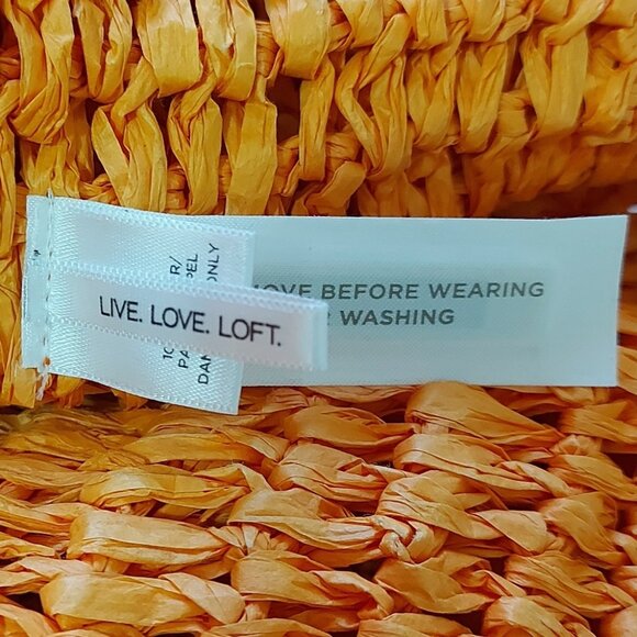 Loft Woven Boho Beach Paper Straw Tote Bag With Pouch Natural Unlined Shoulder - Picture 6 of 6